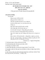 Đề thi học kì 2 môn Ngữ văn lớp 10 trường THPT Trần Hưng Đạo, TP Hồ Chí Minh năm học 2016  2017 