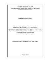 Năng lực thông tin của sinh viên trường đại học khoa học xã hội và nhân văn, đại học quốc gia hà nội (tt)