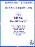 Bài giảng BIỂU MẪU Chương trình Tin học, lớp 12