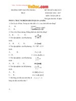 Đề thi giữa học kì 2 môn Toán lớp 10 trường THPT Nguyễn Trung Trực, An Giang năm học 2016  2017 
