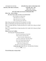 Đề thi học kì 2 môn Ngữ văn lớp 10 trường THPT Đoàn Thượng, Hải Dương năm học 2014  2015 