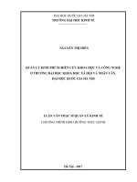 Quản lý kinh phí nghiên cứu khoa học và công nghệ ở trường đại học khoa học xã hội và nhân văn   đại học quốc gia hà nội 