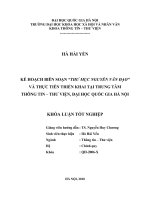 tóm tắt Kế hoạch biên soạn Thư mục Nguyễn Văn Đạo và thực tiễn triển khai tại Trung tâm Thông tin – Thư viện Đại học Quốc gia Hà Nội