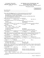 Đề thi giữa học kì 2 môn Hóa học lớp 10 trường THPT Yên Lạc 2, Vĩnh Phúc năm học 2016  2017 