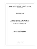 Vai trò của phụ nữ nông thôn vùng đồng bằng sông hồng trong xây dựng gia đình văn hóa hiện nay 