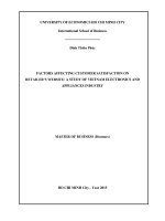 Factors affecting customer satisfaction on retailers website  a study of vietnam electronics and appliances industry 