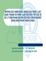 Những Quy Định Khác Nhau Của Pháp Luật Cạnh Tranh Và Pháp Luật Sở Hữu Trí Tuệ Về Xử Lý Xâm Phạm Quyền Sở Hữu Công Nghiệp Bằng Biện Pháp Hành Chính