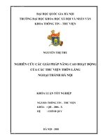 NGHIÊN CỨU CÁC GIẢI PHÁP NÂNG CAO HOẠT ĐỘNG CỦA CÁC THƯ VIỆN THÔN LÀNG NGOẠI THÀNH HÀ NỘI
