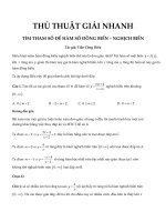 THỦ THUẬT tìm m để hàm số ĐỒNG BIẾN   NGHỊCH BIẾN