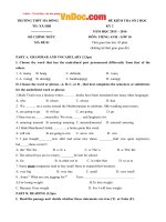 Đề kiểm tra số 2 học kỳ 2 môn Tiếng Anh lớp 10 trường THPT Hà Đông, Hà Nội năm học 2015  2016 