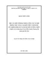 Nhu cầu đối với hoạt động công tác xã hội trong việc nâng cao kiến thức chăm sóc sức khỏe sinh sản vị thành niên ở nông thôn (nghiên cứu trường hợp xã lam điền, huyện chương mỹ, thành phố hà nội) (Tóm tắt, trích đoạn)