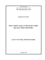 Phát triển mạng lưới xe bus trên địa bàn tỉnh vĩnh phúc