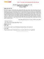 Đề thi học kì 2 môn Ngữ văn lớp 10 trường THPT Phan Ngọc Hiển, Cà Mau năm 2015 