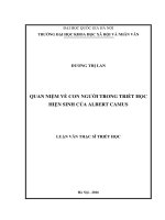 Quan niệm về con người trong triết học hiện sinh của albert camus (Tóm tắt, trích đoạn)