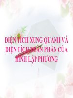 Bài Giảng Diện Tích Xung Quanh Và Diện Tích Toàn Phần Của Hình Lập Phương