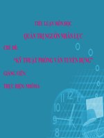 Tiểu Luận Kỹ Thuật Phỏng Vấn Tuyển Dụng