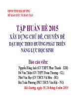 Xây Dựng Chuyên Đề Dạy Học Và Kiểm Tra, Đánh Giá Theo Định Hướng Phát Triển Năng Lực Học Sinh