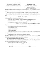 Đề thi học kì 2 môn Hóa học lớp 10 trường THPT Trần Hưng Đạo, TP Hồ Chí Minh năm học 2015  2016