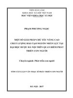 Một số giải pháp chủ yếu nâng cao chất lượng đào tạo nguồn nhân lực tại trường đại học dược hà nội trên quan điểm phát triển con người tt 
