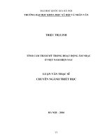 Tình cảm thẩm mỹ trong hoạt động âm nhạc ở việt nam hiện nay (Tóm tắt, trích đoạn)