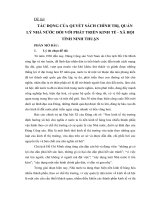 Tiểu luận  môn quản lý nhà nước trên các lĩnh vực trọng yếu   tác ĐỘNG của QUYÉT SÁCH CHÍNH TRỊ, QUẢN lý NHÀ nừớc đối với PHÁT TRIỂN KINH té   xã hội TỈNH NINH THUẬN