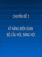 Chuyên Đề Kỹ Năng Biên Soạn Bộ Câu Hỏi, Bảng Hỏi
