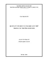 Quản lý văn bản và tài liệu lưu trữ trong các trường mầm non (Tóm tắt, trích đoạn)