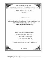 CÔNG TÁC TỔ CHỨC VÀ KHAI THÁC NGUỒN TIN TẠI THƢ VIỆN TRƢỜNG ĐẠI HỌC HÀ NỘI THỰC TRẠNG VÀ GIẢI PHÁP