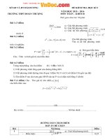 Đề thi học kì 2 môn Toán lớp 10 trường THPT Đoàn Thượng, Hải Dương năm học 2015  2016 