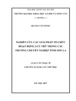 Nghiên cứu các giải pháp tổ chức hoạt động lưu trữ trong các trường chuyên nghiệp tỉnh sơn la (Tóm tắt, trích đoạn)
