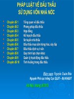 Chuyên đề PHÁP LUẬT VỀ ĐẤU THẦU SỬ DỤNG VỐN NHÀ NƯỚC