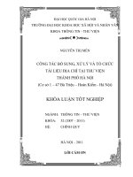 Công tác bổ sung, xử lý và tổ chức vốn tài liệu đia chí tại Thư viện Thành phố Hà Nội