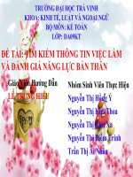 Đề Tài Tìm Kiếm Thông Tin Việc Làm Và Đánh Giá Năng Lực Bản Thân