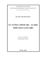 Tư tưởng chính trị   xã hội thời trần (1225 1400) (Tóm tắt, trích đoạn)