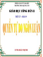 Bài Giảng Quyền Tự Do Ngôn Luận – GDCD Lớp 8