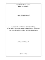 Đánh giá tác động của biến đổi khí hậu và đề xuất các giải pháp phát triển sinh kế thích ứng tại xã Giao An, huyện Giao Thủy, tỉnh Nam Định
