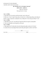 Đề thi học kì 2 môn Giáo dục công dân lớp 10 trường THPT Trần Hưng Đạo, TP Hồ Chí Minh năm học 2016  2017 