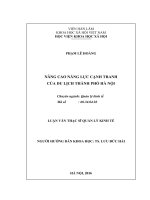 Giải pháp nâng cao năng lực cạnh tranh của du lịch thành phố hà nội