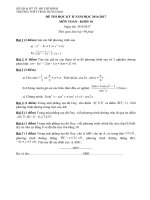 Đề thi học kì 2 môn Toán lớp 10 trường THPT Trần Hưng Đạo, TP Hồ Chí Minh năm học 2016  2017