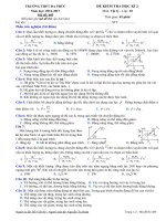 Đề thi học kì 2 môn Vật lý lớp 10 trường THPT Đa Phúc, Hà Nội năm học 2016  2017 