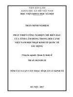 Phát triển CN chế biến rau của tỉnh lâm đồng trong bối cảnh việt nam hội nhập kinh tế quốc tế sâu rộng tt 