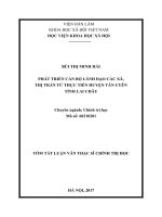 Phát triển cán bộ lãnh đạo các xã, thị trấn từ thực tiễn huyện tân uyên, tỉnh lai châu tt 