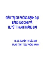 Điều Trị Dự Phòng Bệnh Dại Bằng Vaccine Và Huyết Thanh Kháng Dại