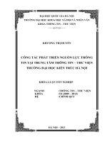 CÔNG TÁC PHÁT TRIỂN NGUỒN LỰC THÔNG TIN TẠI TRUNG TÂM THÔNG TIN – THƯ VIỆN TRƯỜNG ĐẠI HỌC KIẾN TRÚC HÀ NỘI