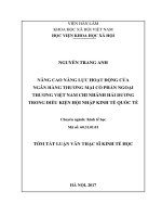 Nâng cao năng lực hoạt động của ngân hàng thương mại cổ phần ngoại thươngviệt nam chi nhánh hải dương trong điều kiện hội nhập kinh tế quốc tế tt 