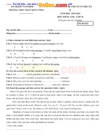 Đề thi học kì 2 môn Tiếng anh lớp 10 Trần Nhân Tông, Nam Định năm 2015  2016