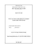 Nâng cao chất lượng đội ngũ lao động tại bưu điện tỉnh yên bái