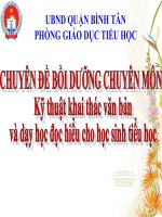 Chuyên Đề Bồi Dưỡng Chuyên Môn Kỹ Thuật Khai Thác Văn Bản Và Dạy Học Đọc Hiểu Cho Học Sinh Tiểu Học