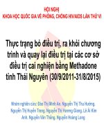 Thực trạng bỏ điều trị, ra khỏi chương trình và quay lại điều trị tại các cơ sở điều trị cai nghiện bằng Methadone