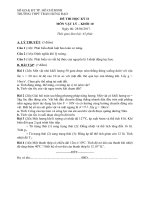 Đề thi học kì 2 môn Vật lý lớp 10 trường THPT Trần Hưng Đạo, TP Hồ Chí Minh năm học 2016  2017 